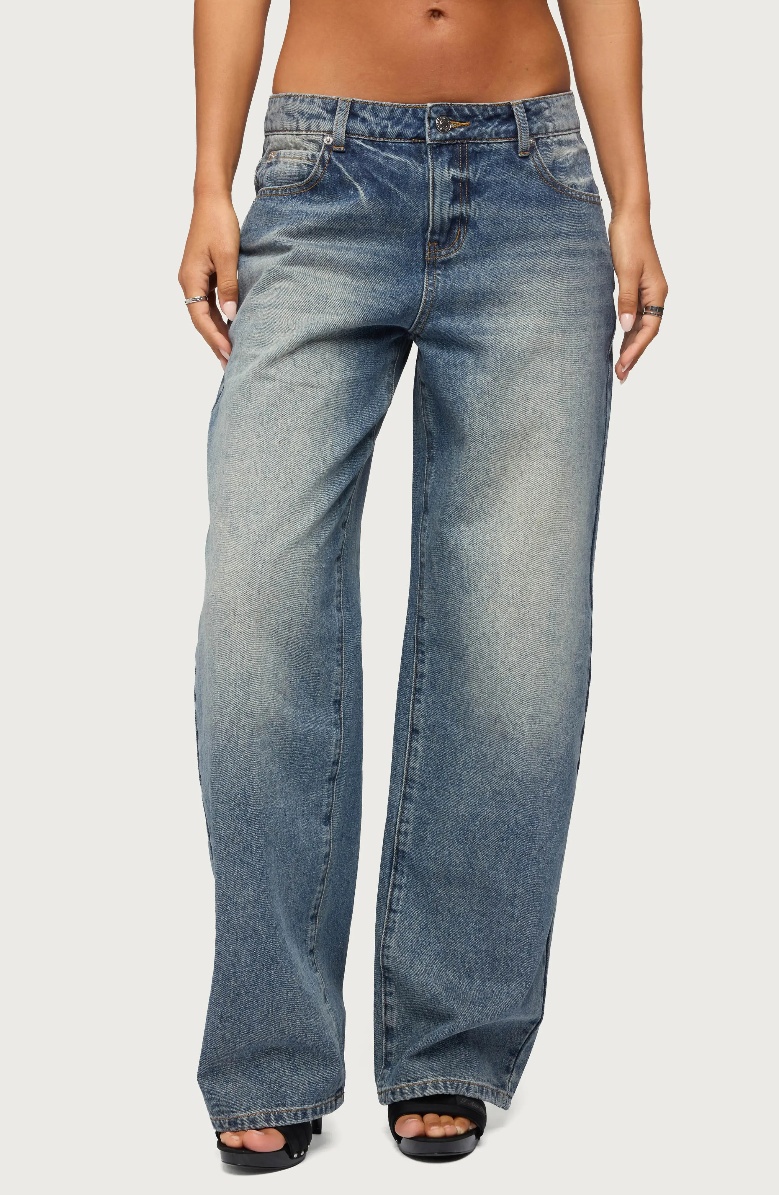 EDIKTED Heidie Low Rise Baggy Jeans (Women) | Nordstrom | Nordstrom