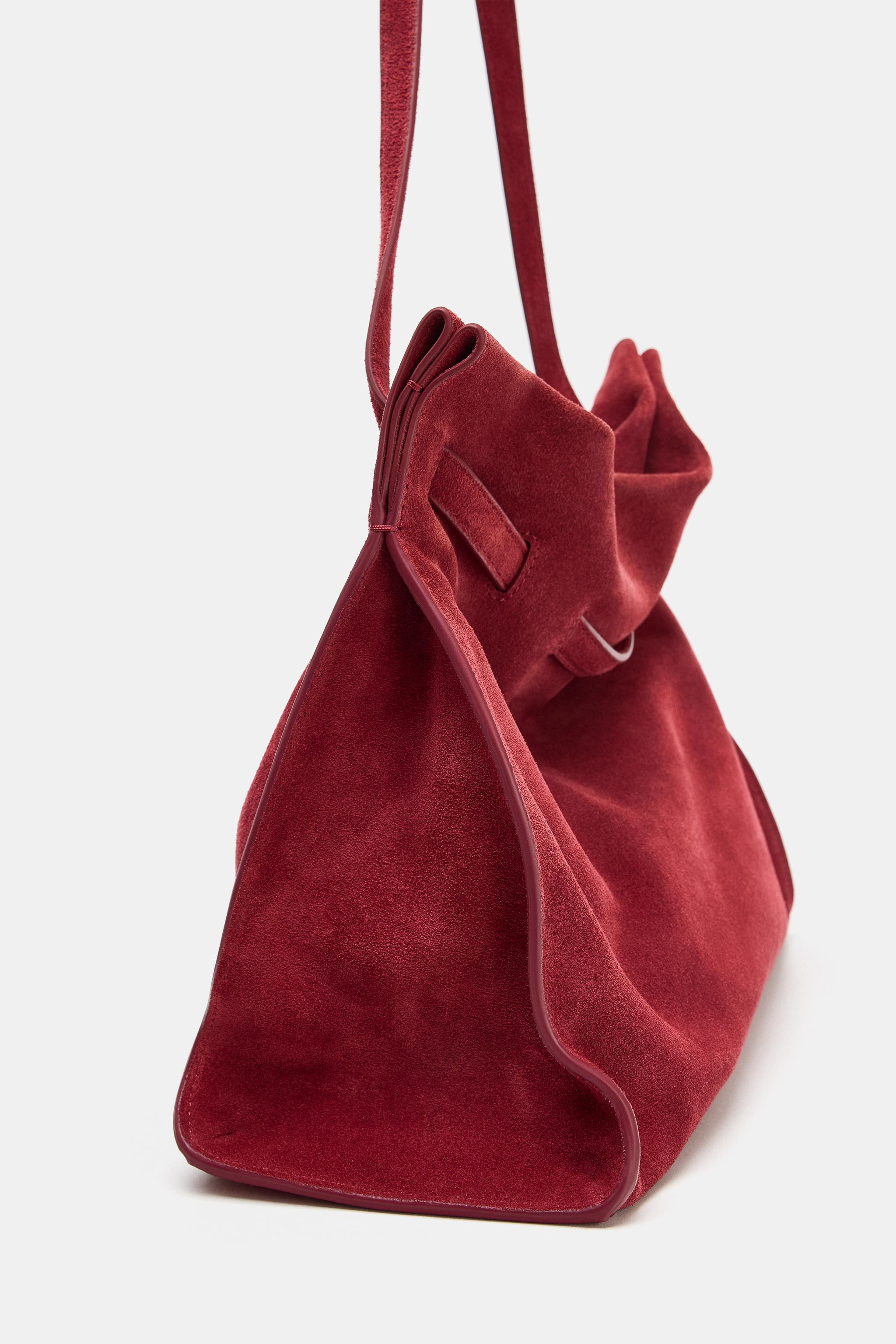 MEDIUM SPLIT SUEDE SHOULDER BAG | Zara UK