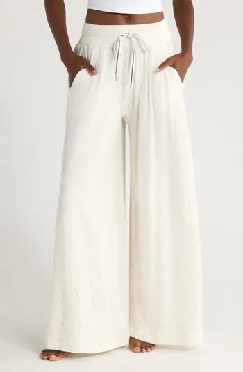 Wait a Minute Drawstring Cotton Wide Leg Pants | Nordstrom