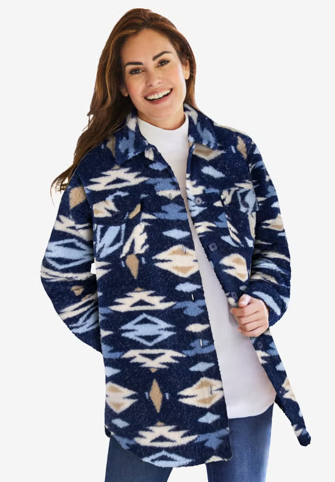 Berber Button-Front Jacket | Woman Within