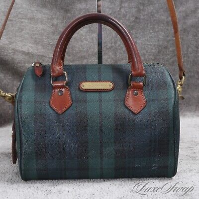 Vintage 1990s Polo Ralph Lauren Blackwatch Coated Fabric Tartan Handbag Bag NR  | eBay | eBay US