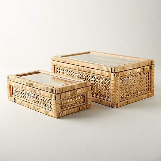 Rattan Box with Glass Lid | Terrain