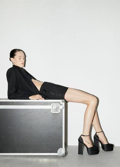 Satin platform shoe black - Woman - 4 - MANGO | MANGO (UK)