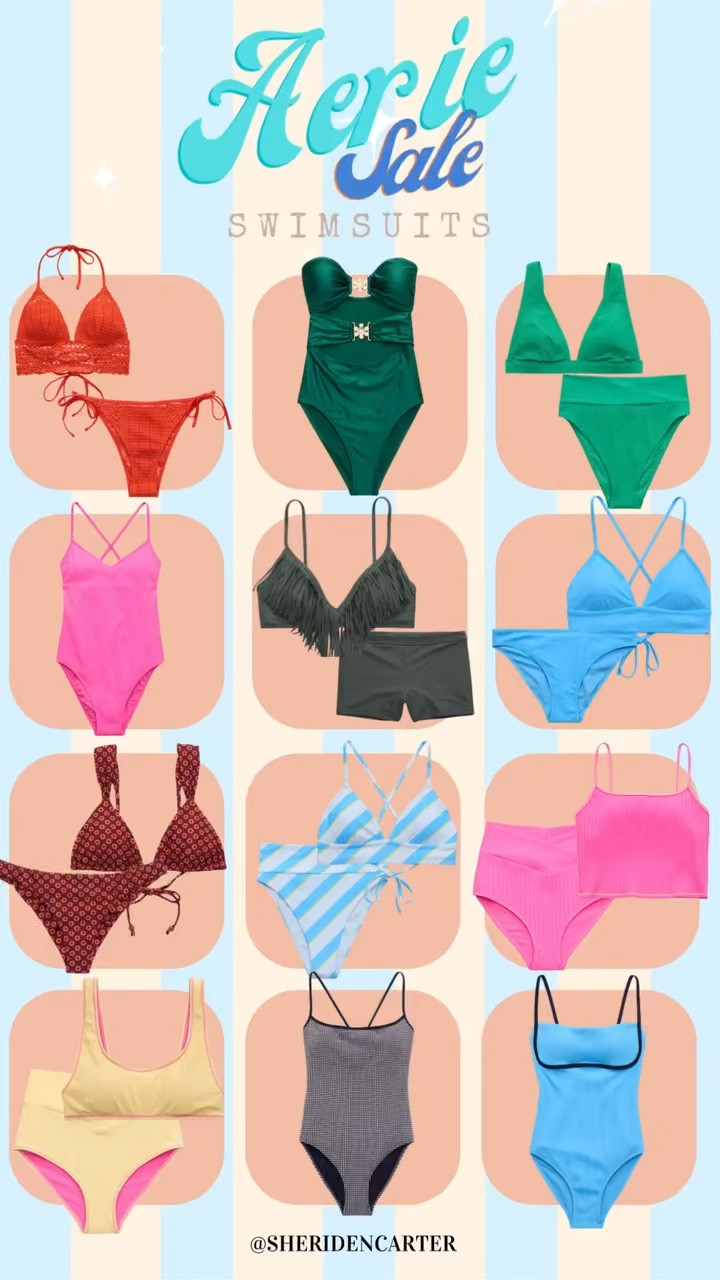 AERIE SWIM is perfect for summer of 2026!!!! The best summer shades in all forms that fit all sorts of curves! 

#LTKxAerie #LTKSaleAlert #LTKootd