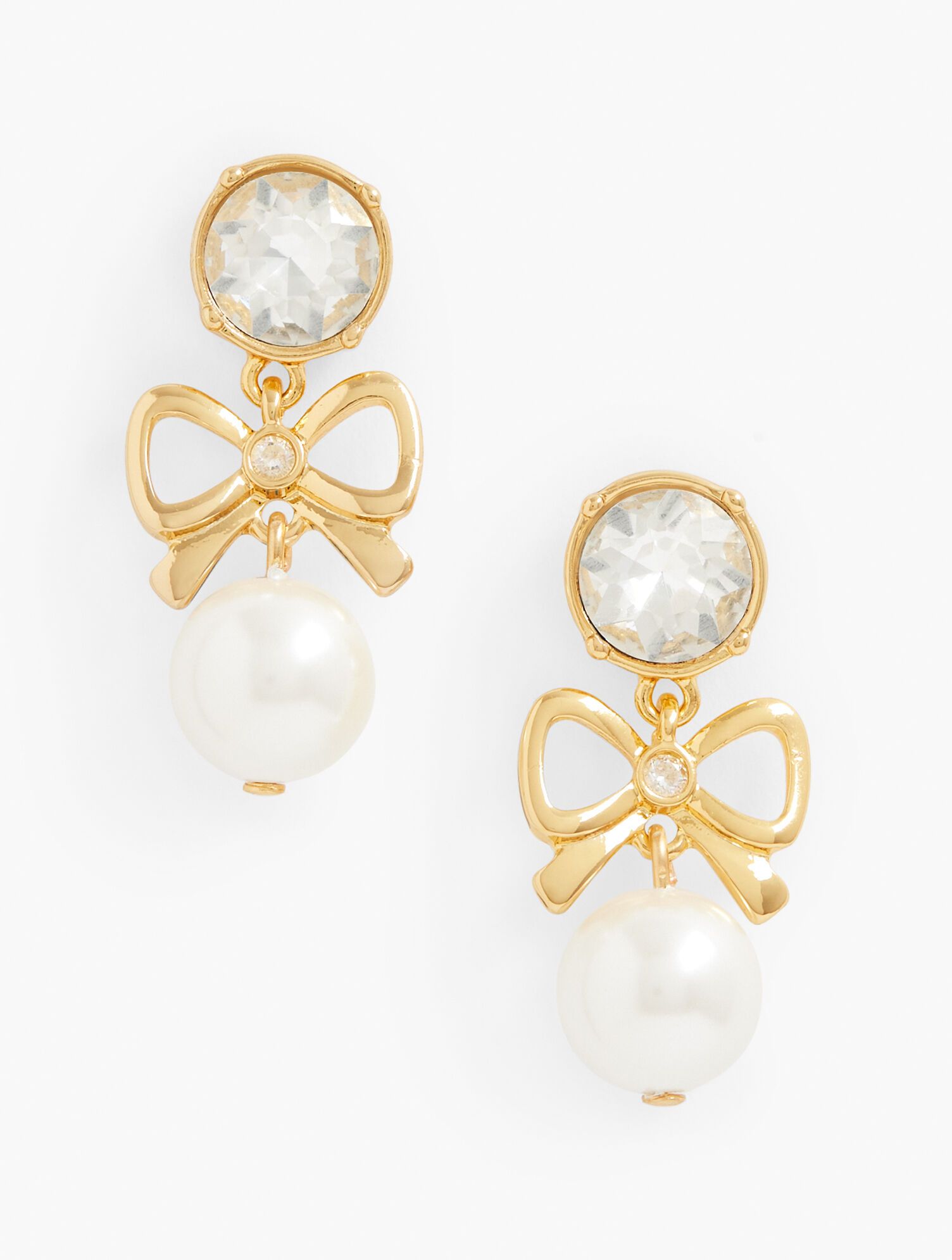 Pearly Bow Drop Earrings | Talbots