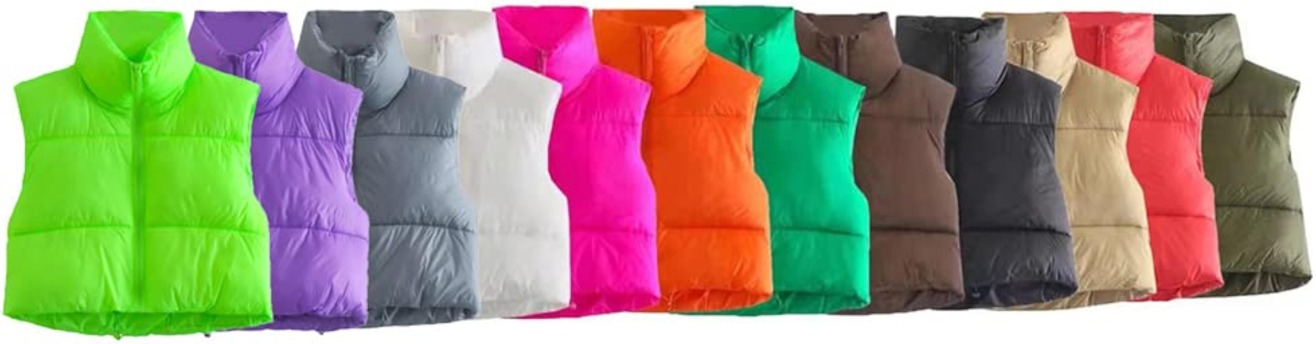 KEOMUD Women's Winter Crop Vest Lightweight Sleeveless Warm Outerwear Puffer Vest Padded Gilet | Amazon (US)