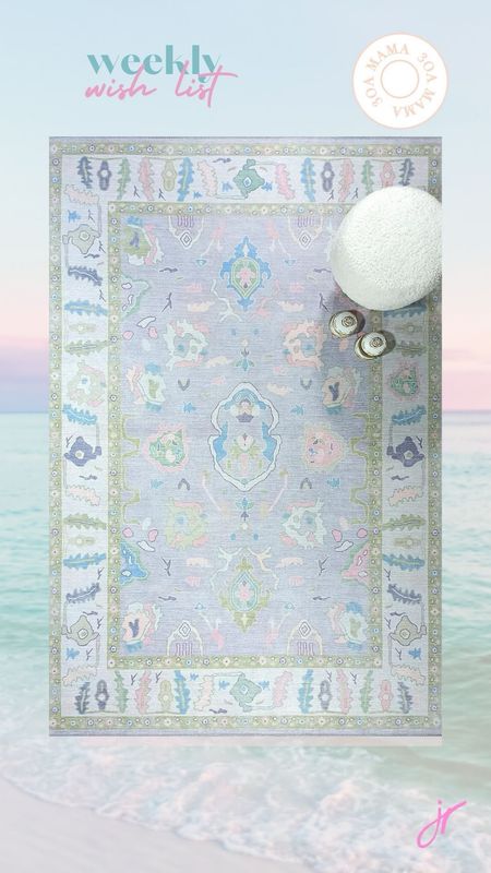 Oushak rug inspired affordable home 
Pastel blue grand millennial steal 

#LTKhome