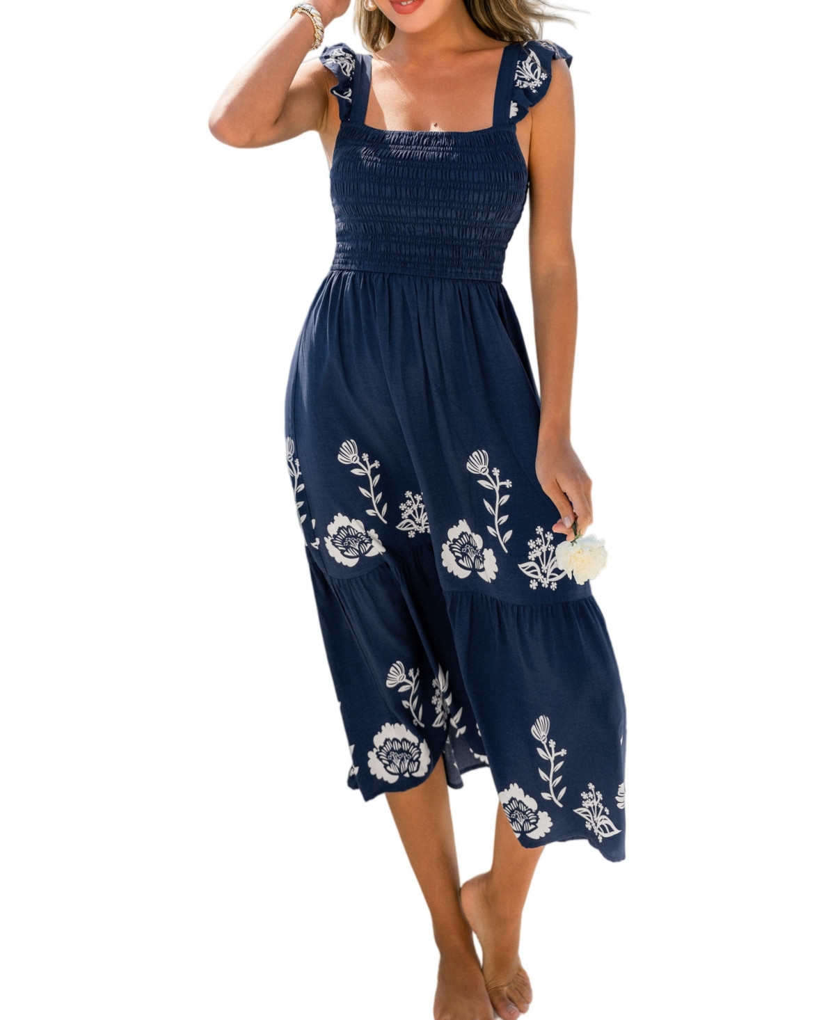 Cupshe Women's Peak Season Floral Maxi Beach Dress - Black | Macy's
