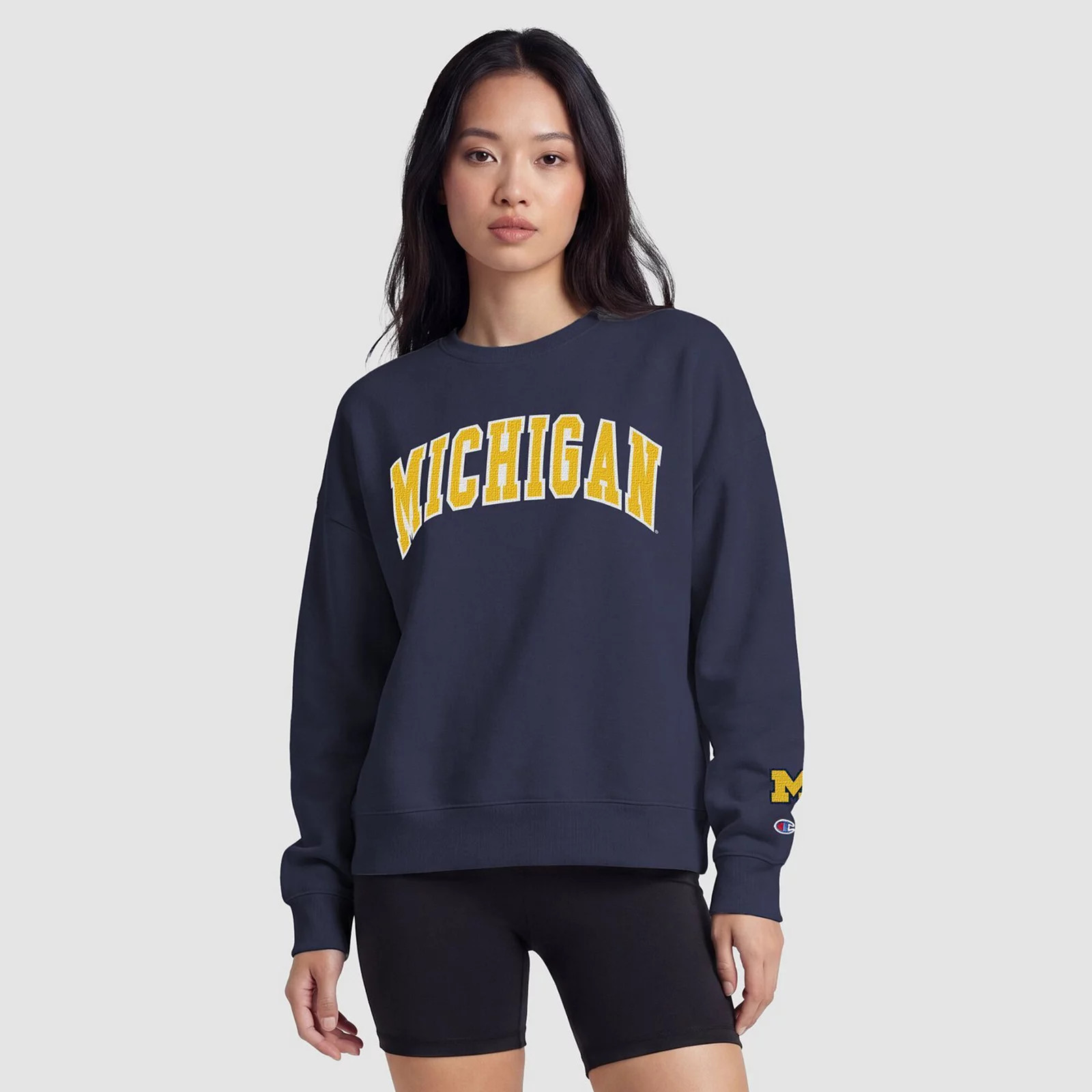 Women's Champion Navy Michigan Wolverines Fleece Crew Sweatshirt | Kohl's