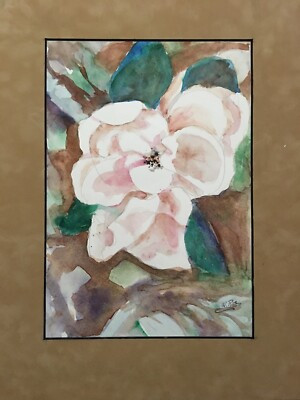 Original Watercolor Painting Picture Arkansas Artist Wanda Roe Magnolia Flower | eBay US