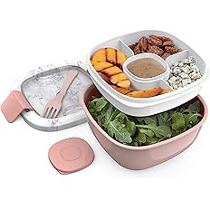 Bentgo® Salad - Stackable Lunch Container with Large 54-oz Salad Bowl, 4-Compartment Bento-Style... | Amazon (US)