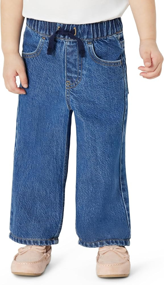 Amazon Essentials Baby Girls' Soft Stretch Relaxed-Fit Wide Leg Jeans | Amazon (US)