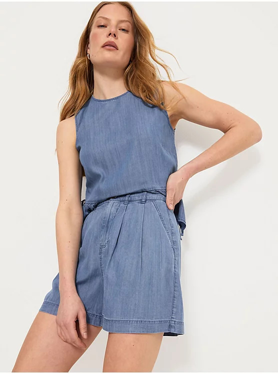 Mid Wash Tailored Denim Co Ord Shorts | George