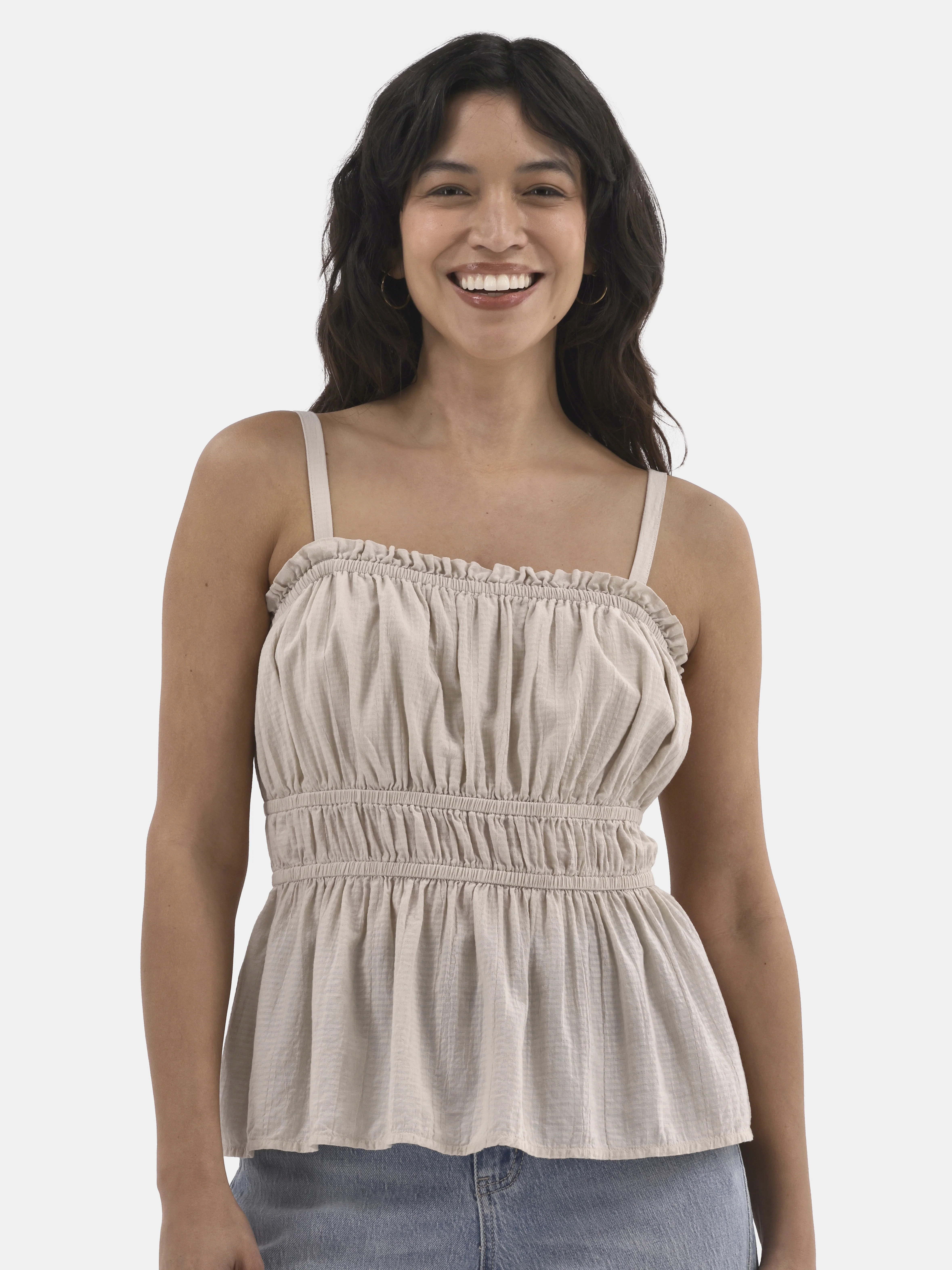 Time and Tru Women's Smocked Tank Top, Sizes XS-XXXL | Walmart (US)