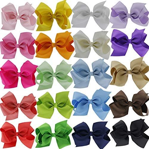 Amazon.com : QingHan 4.5 inch Hair Bows For Girls Clips Grosgrain Ribbon Boutique bow Babies Teen... | Amazon (US)