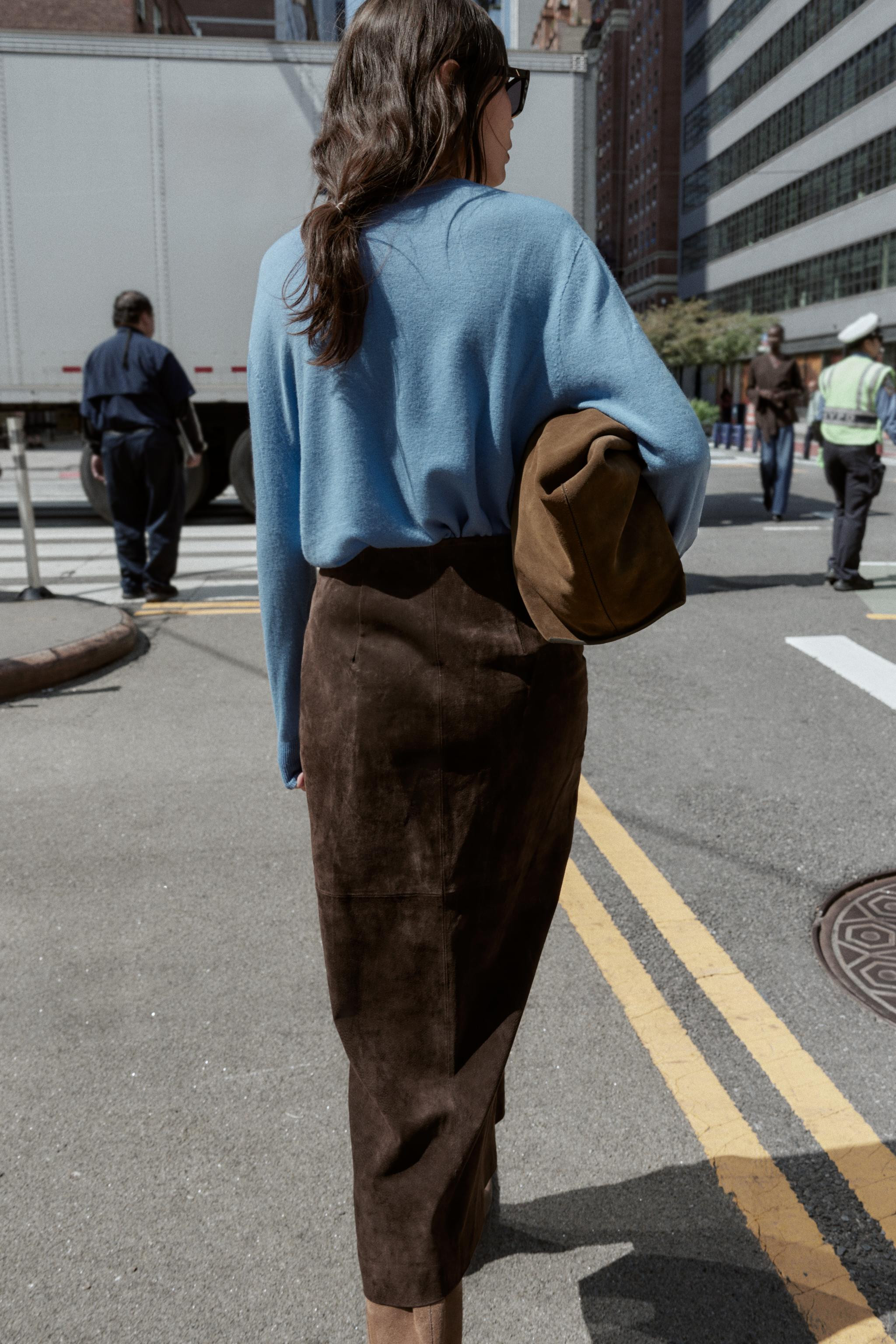 100% LEATHER WRAP MIDI SKIRT | Zara US