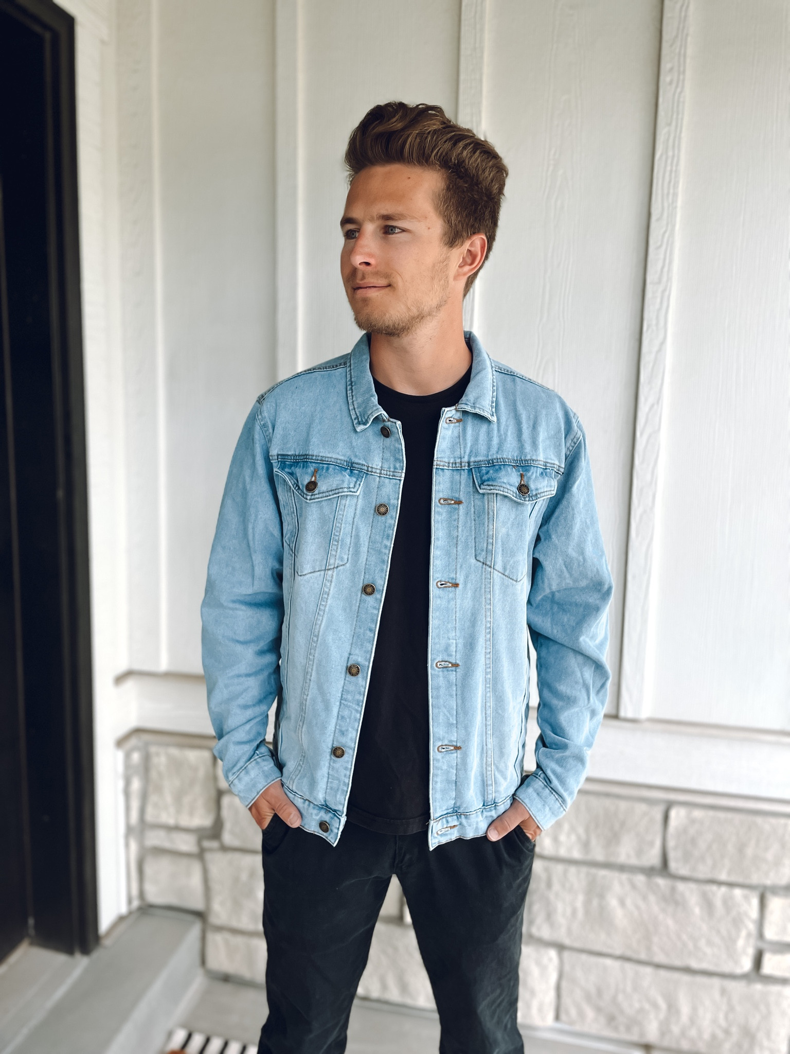 Men’s Denim jacket
Wearing size L — his measurements would suggest M but like the oversized fit

#LTKunder50 #LTKSeasonal #LTKmens