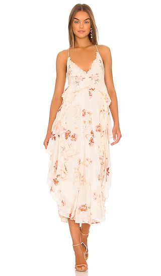 Audrey Printed Maxi Dress in Copper & Rose Combo | Revolve Clothing (Global)