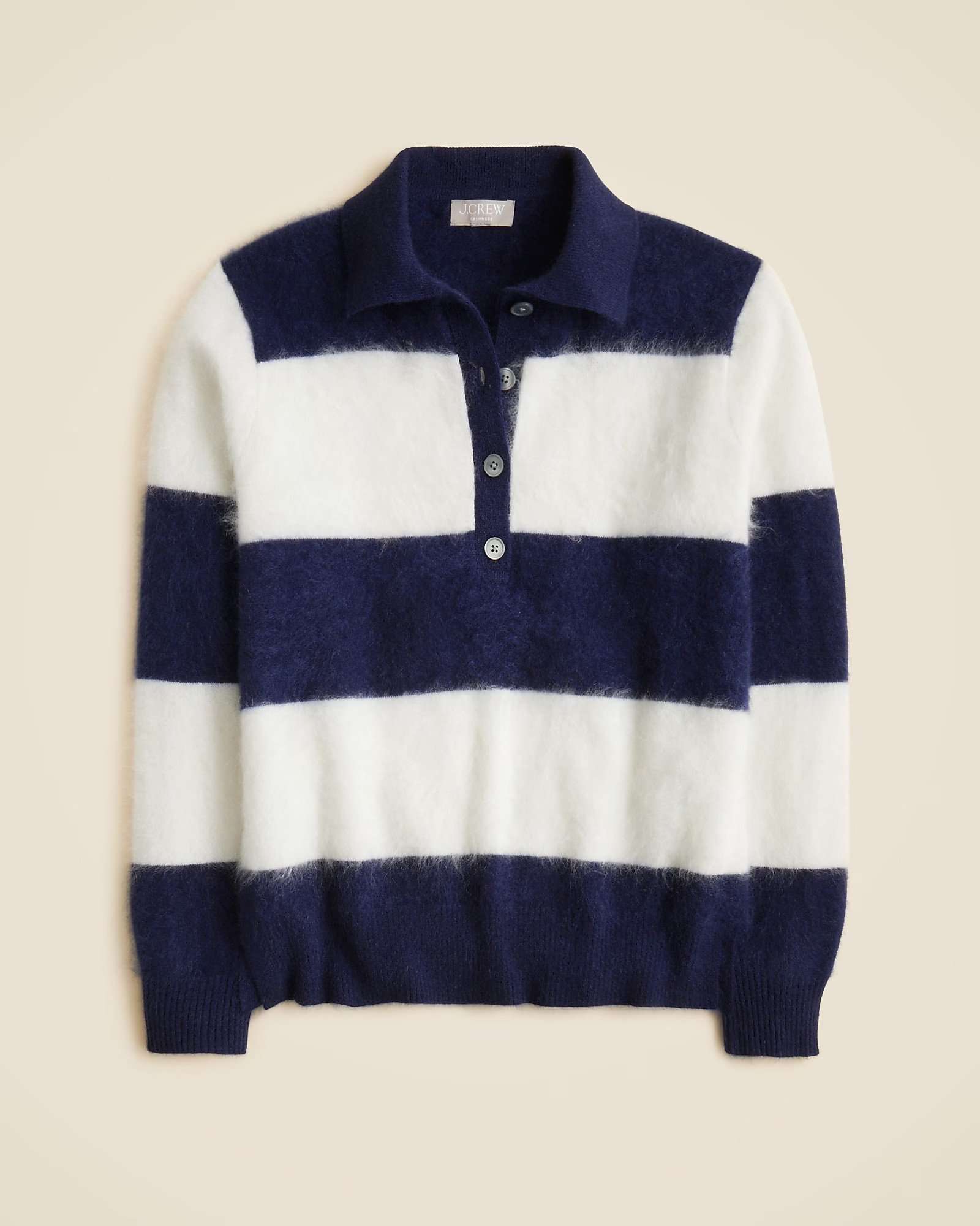 Brushed cashmere rugby sweater in stripe | J. Crew US