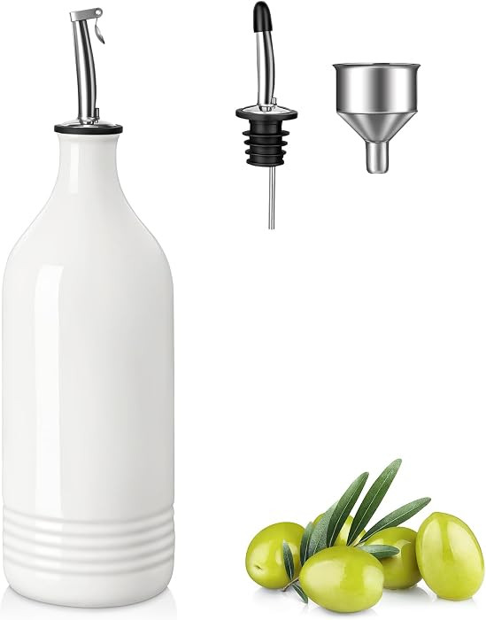 vancasso 20 Oz Ceramic Olive Oil Dispenser Bottle, Bottle Dispenser with Spout and Funnel for Kit... | Amazon (US)