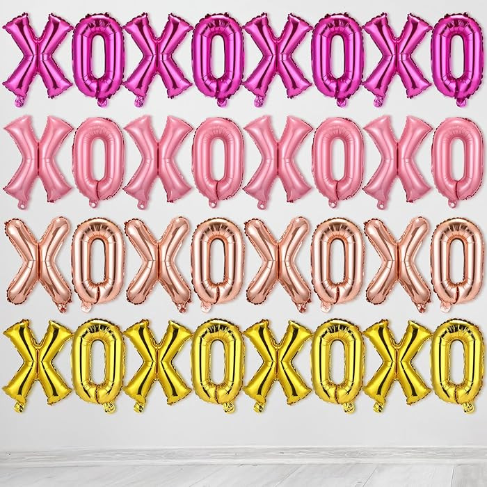 32 Pcs Valentines 16 Inches Xoxo Balloons Xoxo Letter Foil Balloons Banner Galentines Day Decorat... | Amazon (US)