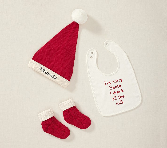 Sorry Santa Bib, Hat and Bootie Set | Pottery Barn Kids