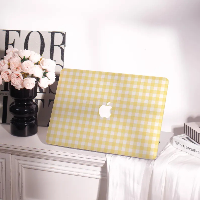 Yellow White Plaid Pattern MacBook Case for MacBook Air 13/15/11 Pro 14/13/15/16 2021 M2 M4 2022 ... | Etsy (Global)