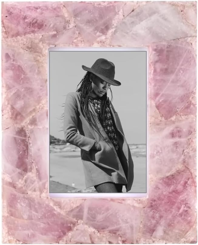 Cruiser’s Caché | Natural Quartz Picture Frame | 4” x 6” Rose Quartz Photo Frame | Amazon (US)