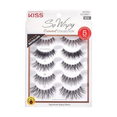 KISS So Wispy Curated Collection False Eyelashes - Bestsellers 5-pairs | Walmart (US)