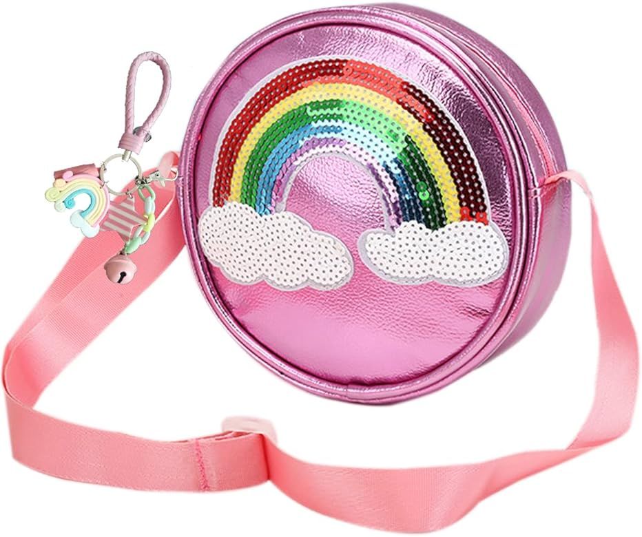 Rainbow Purse for Little Girls - Cute Rainbow Purse Toddler, Princess Crossbody Bag with Rainbow ... | Amazon (US)