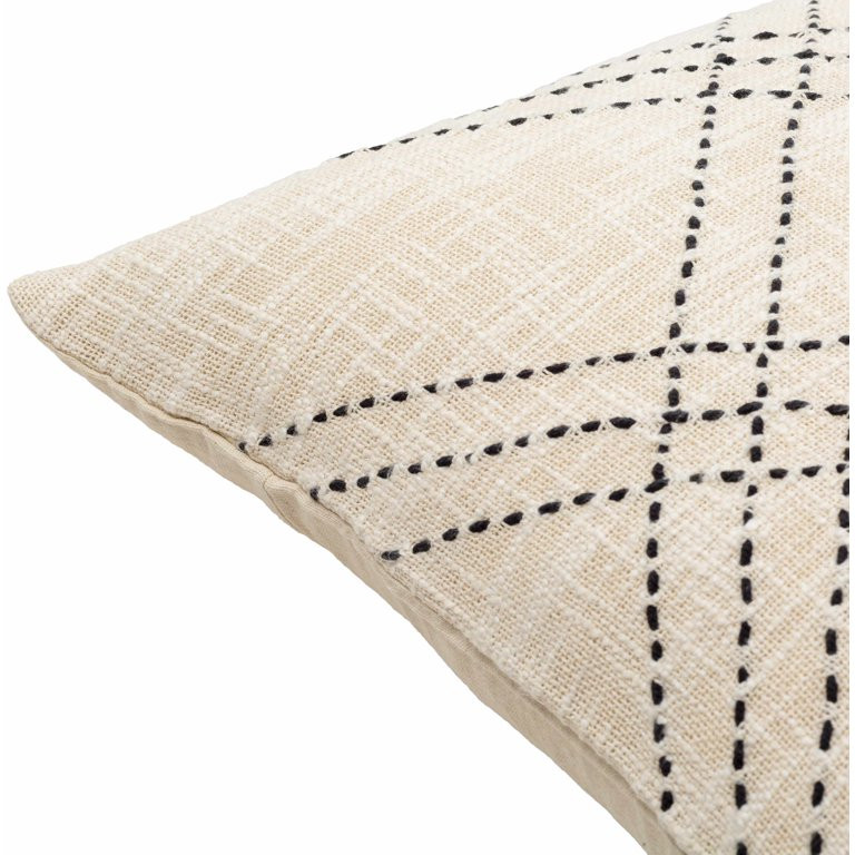 Hauteloom Rafi Decorative Throw Pillow - Sofa Couch Cushion Cover - Cream | Walmart (US)