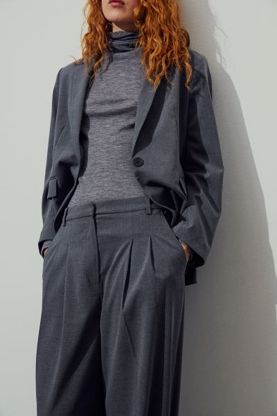 Wide trousers - Beige - Ladies | H&M GB | H&M (UK, MY, IN, SG, PH, TW, HK)