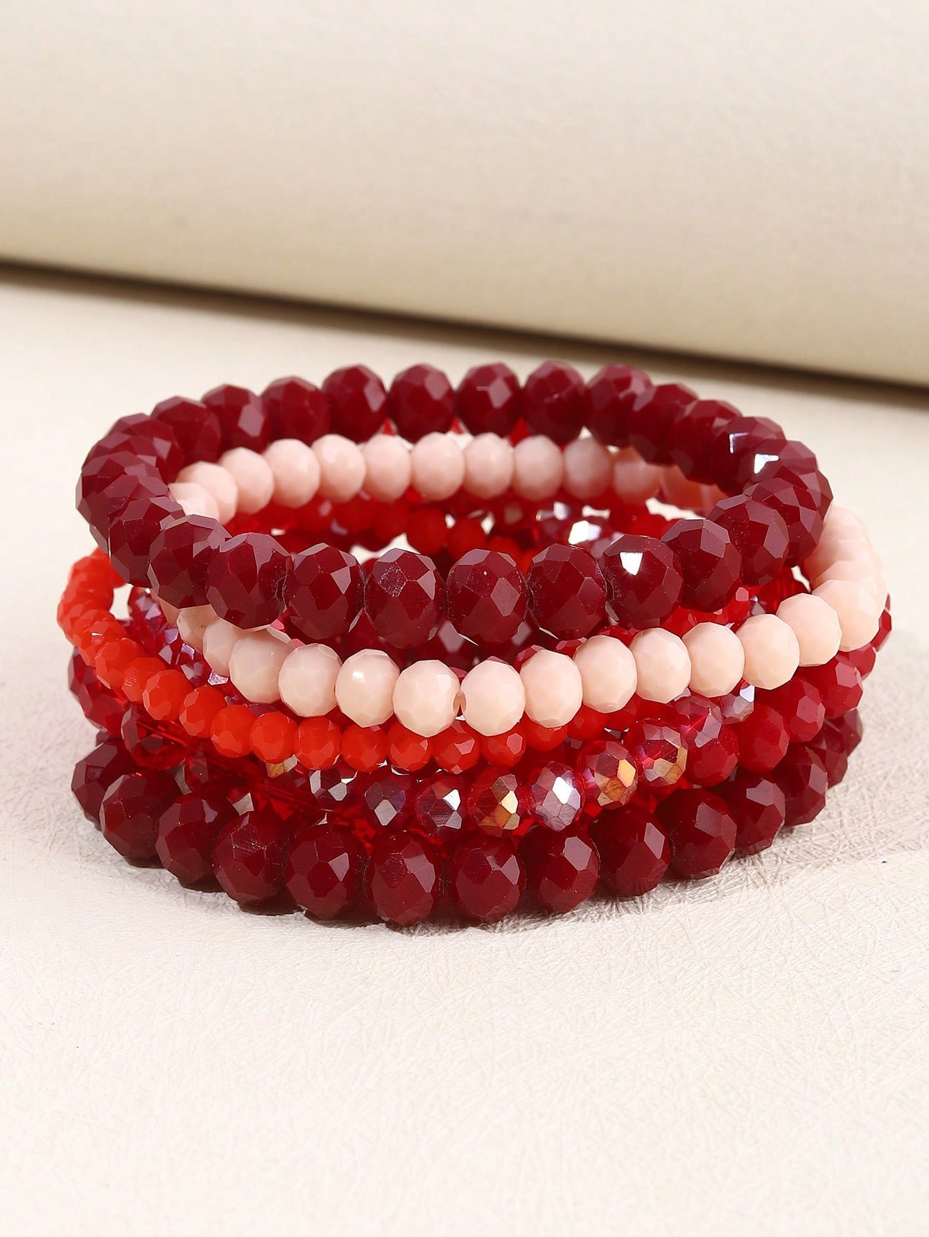 9pcs Faceted Elastic Bracelet | SHEIN