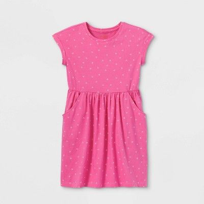 Girls' Printed 100% Cotton Short Sleeve Knit Dress - Cat & Jack™ | Target