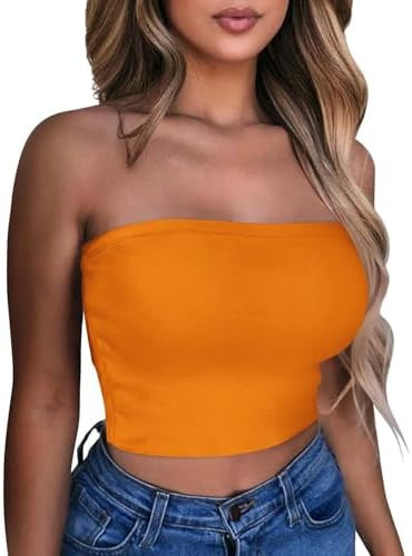 Summer Tube Tops Basic Crop Tops for Women Strapless Tank Casual Tunics Sexy Short Shirts 2026 | Amazon (US)