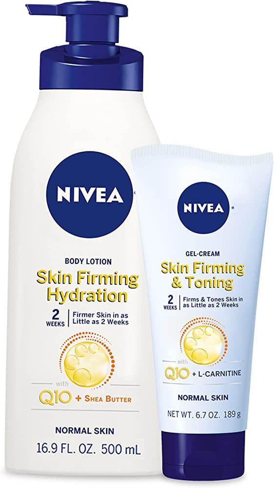 NIVEA Skin Firming Body Lotion Variety Pack with 16.9 Fl Oz Hydrating Body Lotion and 6.7 Oz Skin... | Amazon (US)