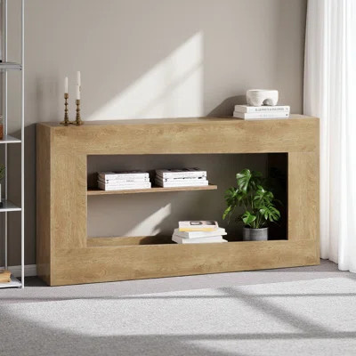 63-Inch Wood Console Table, Long Entryway Table With Storage Shelf, Farmhouse Narrow Sofa Table Behind The Couch For Living Room | Wayfair North America
