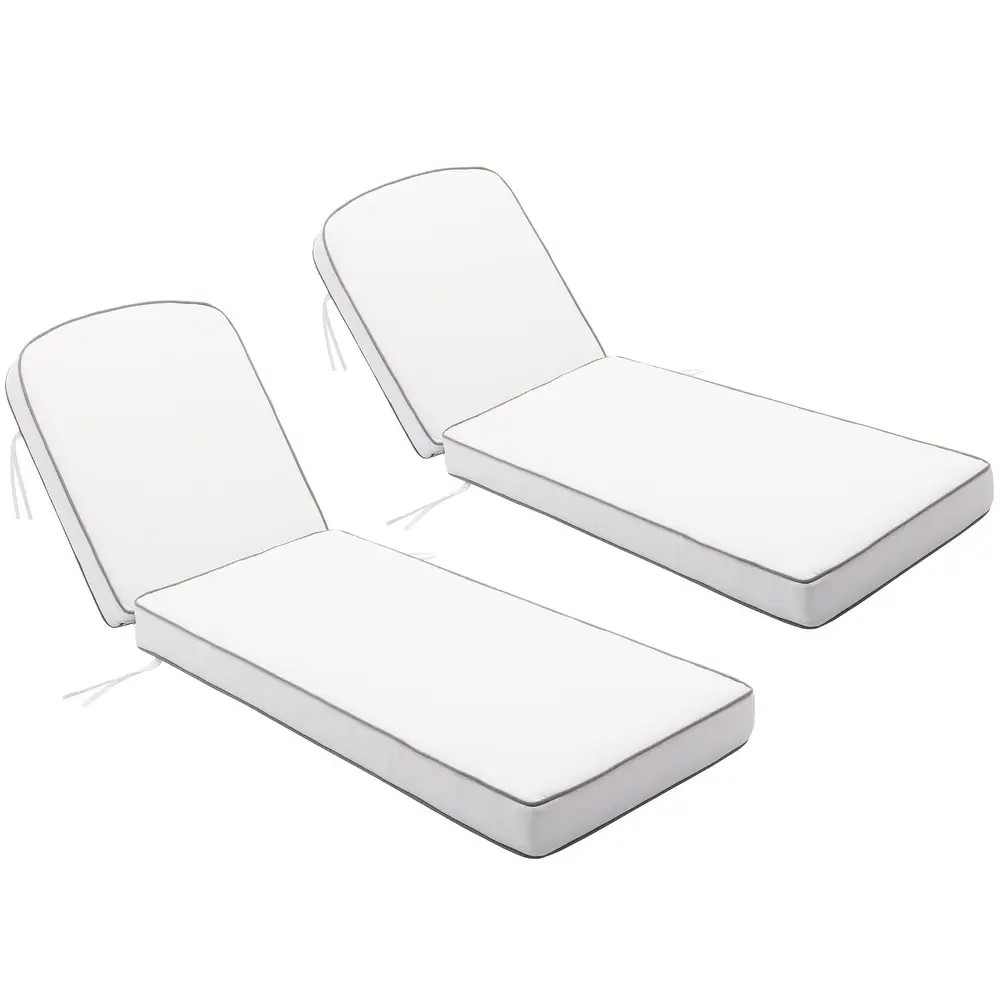 KINWELL Set of 2 Extra Thick Outdoor Chaise Lounge Cushions (5-inch Thick) - Bed Bath & Beyond - ... | Bed Bath & Beyond