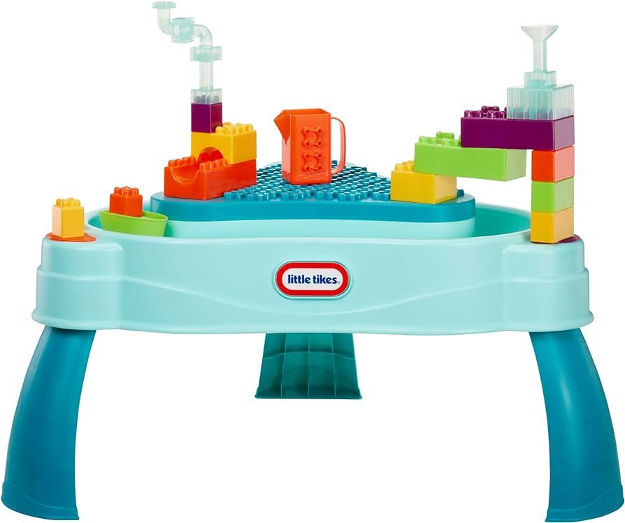 Little Tikes Build & Splash Water Table with 25 Piece Accessories - Wet/Dry Play, Indoor/Outdoor ... | Amazon (US)