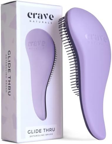 Crave Naturals Glide Thru Hair Brush - Detangler Brush for Curly, Straight, Wet or Dry Hair - Gen... | Amazon (US)