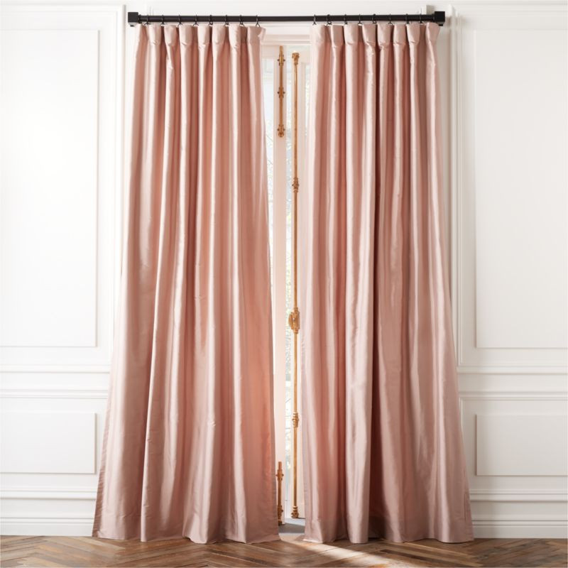 Seda Smoked Mauve Dupioni Silk Window Curtain Panel 48"x96'' + Reviews | CB2 | CB2