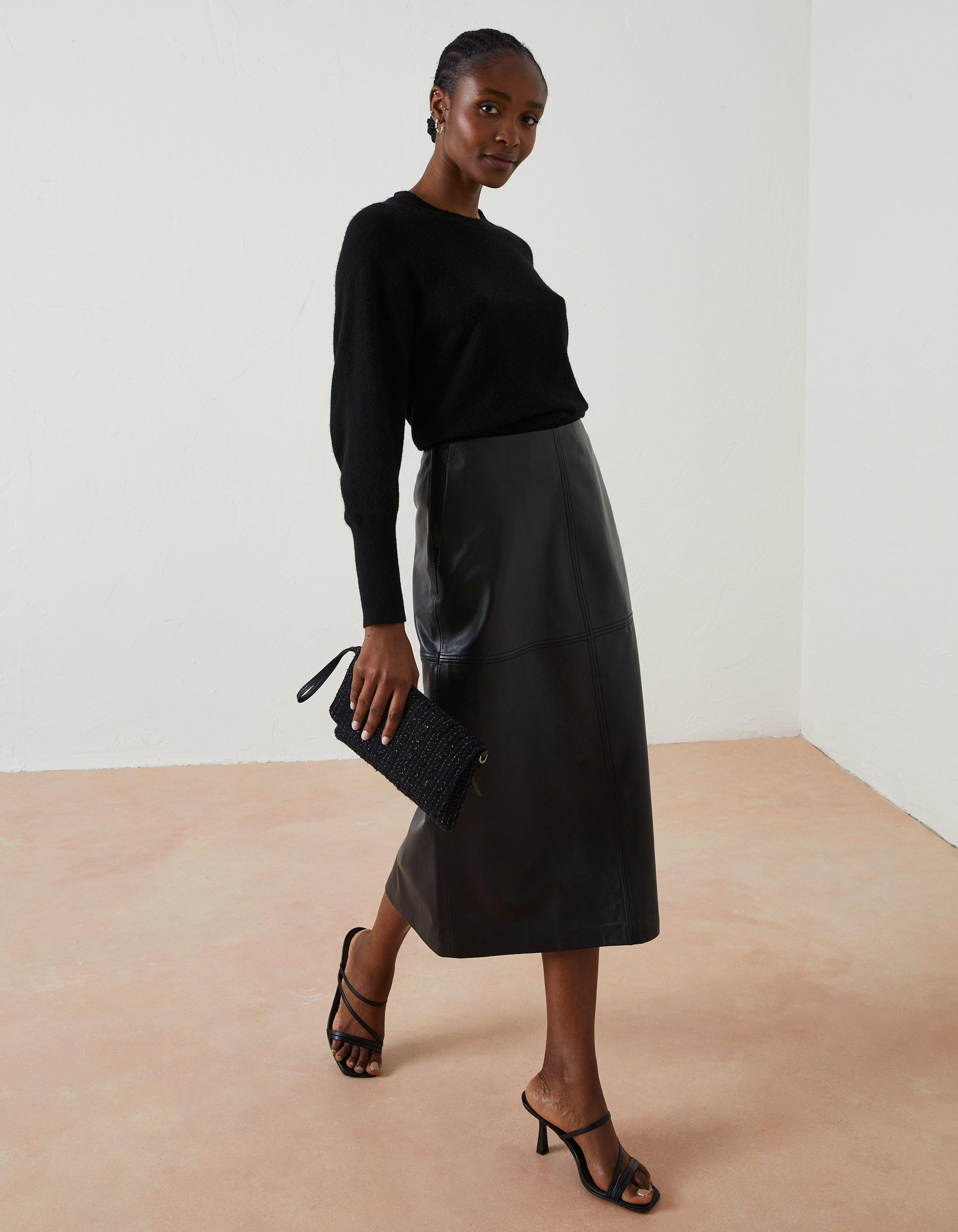 Anya Leather Midi Skirt | Fat Face (UK&IE)