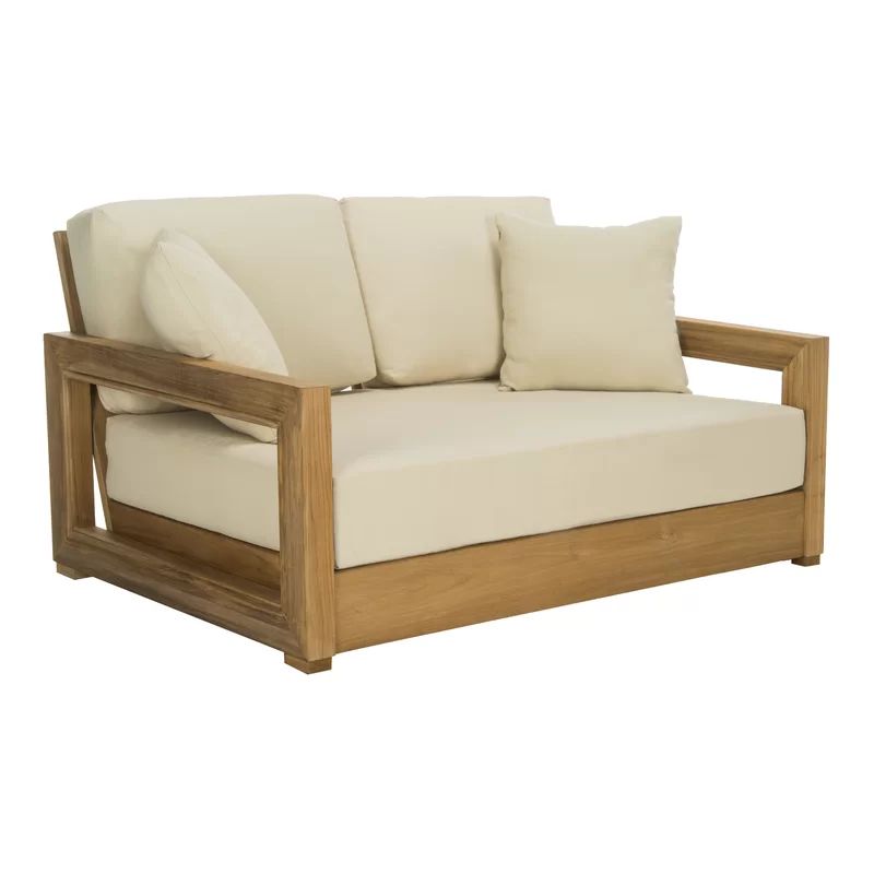 Lakeland Teak Patio Sofa with Cushions | Wayfair North America