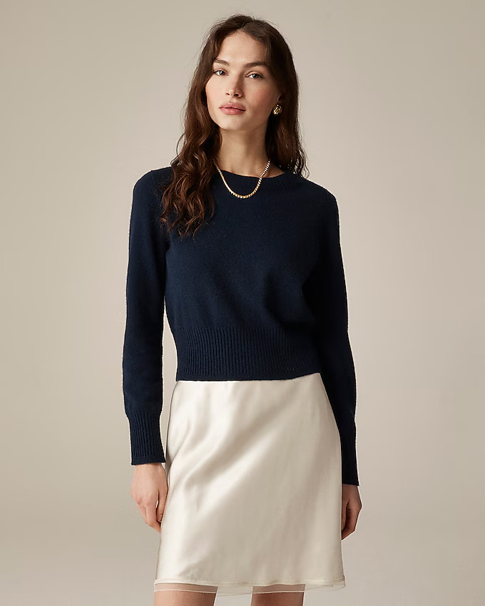 Cashmere shrunken crewneck sweater | J. Crew US