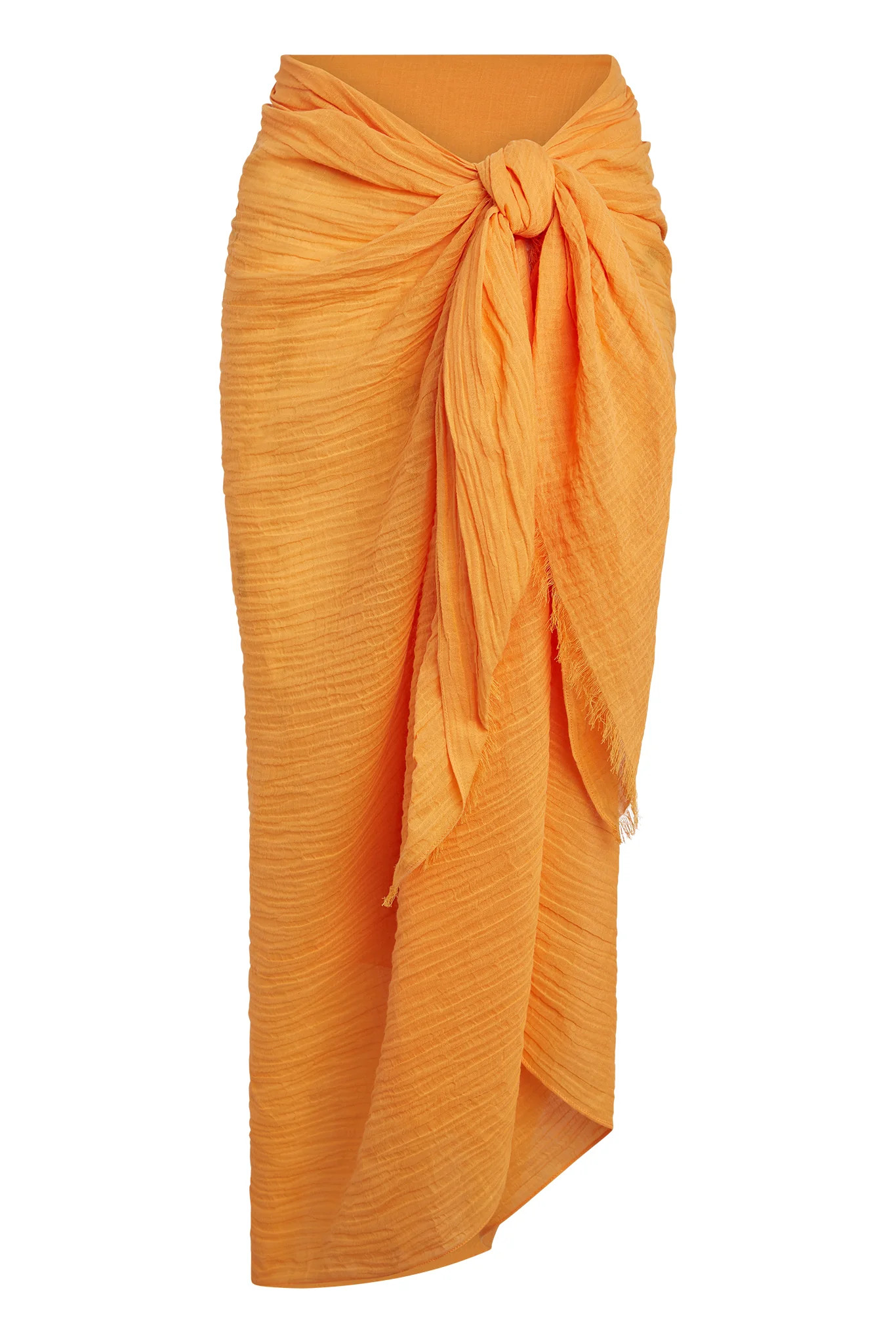 St. Tropez Sarong - Clementine Crinkle Linen | Monday Swimwear
