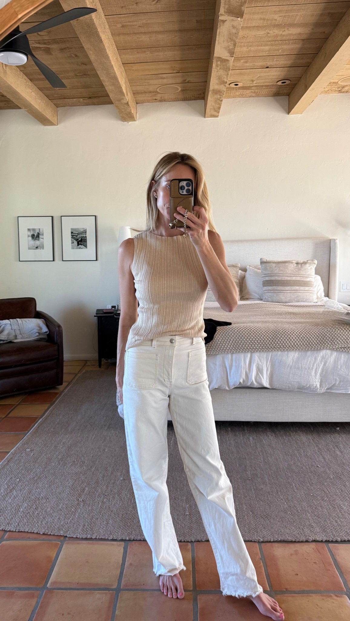 Madewell cotton cashmere ribbed sweater tank in size small and Madewell Emmett jeans in 25 long 

#LTKTall #LTKootd #LTKFindsUnder100