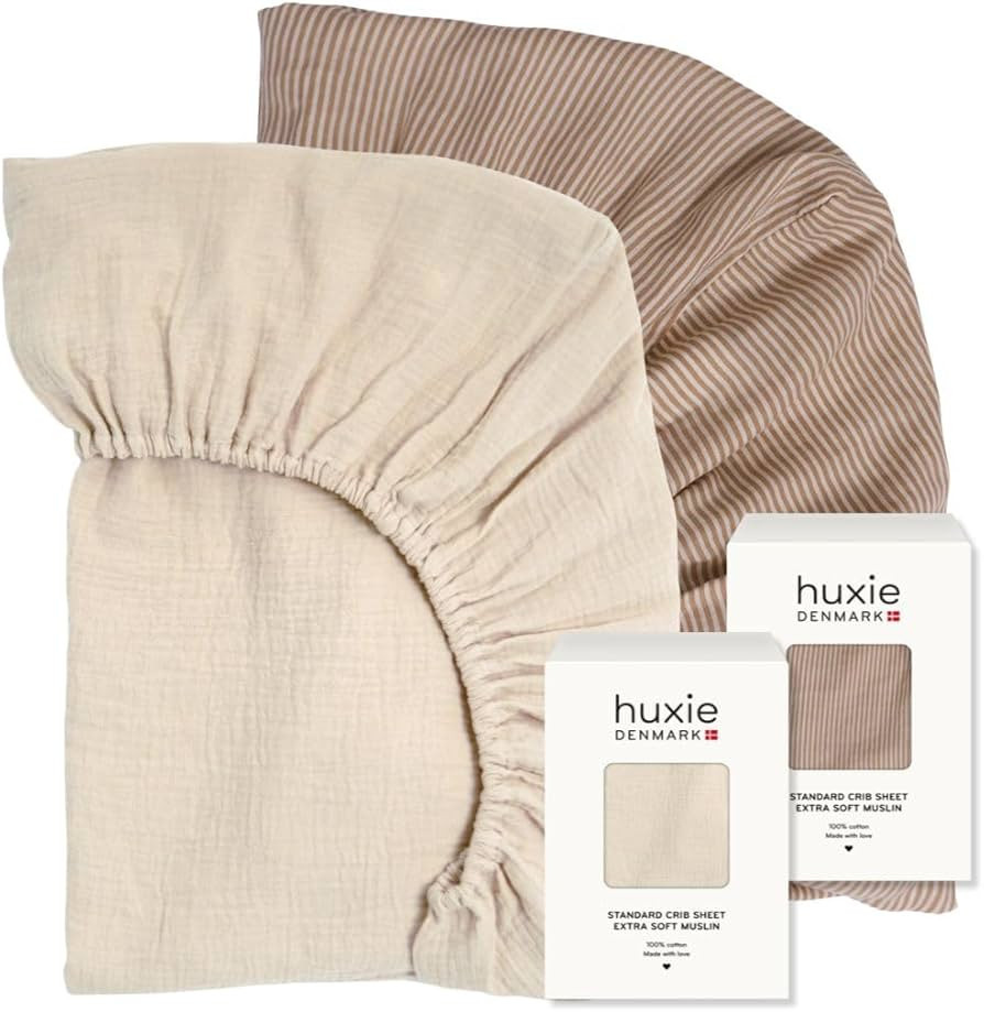 Crib Sheets – Organic Cotton Muslin Fitted Crib Sheet – Standard Size for Baby Boy and Baby G... | Amazon (US)