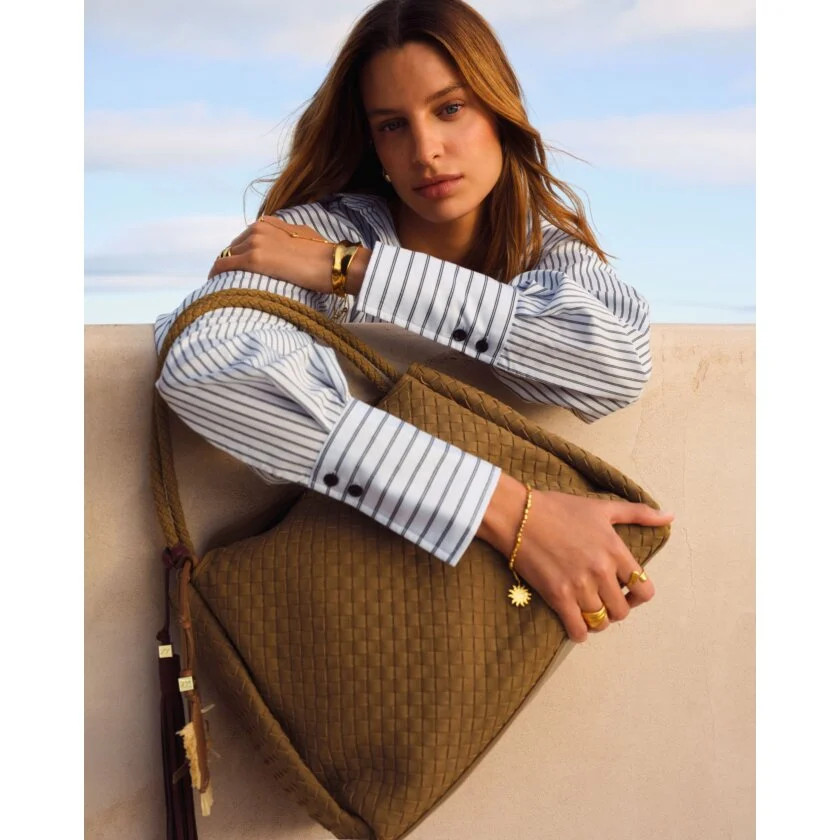 Nova Hand Woven Suedette Large Shoulder Bag in Caramel | Katie Loxton Ltd. (UK)