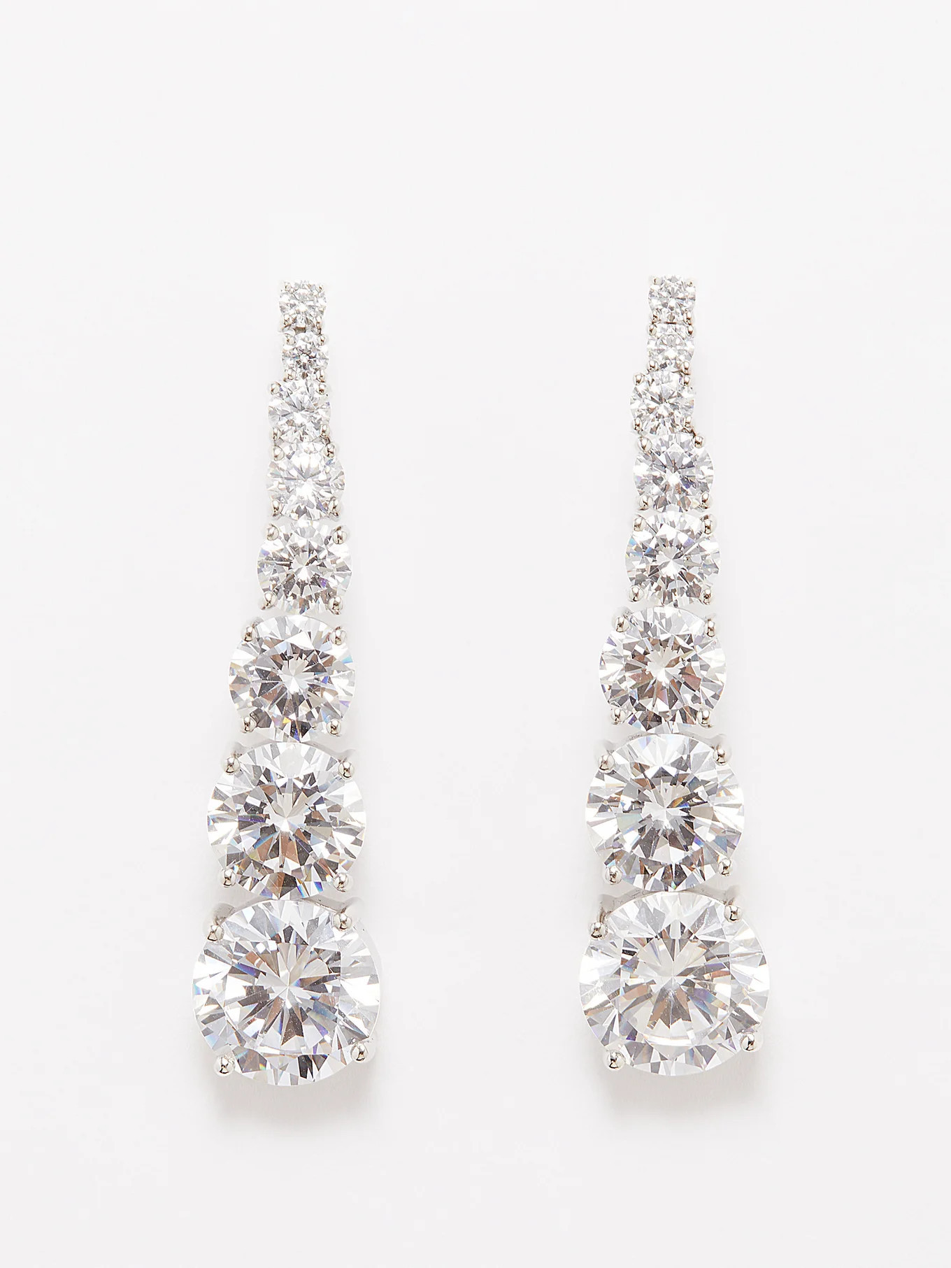 Graduated crystal and gold-vermeil drop earrings | Matches (US)