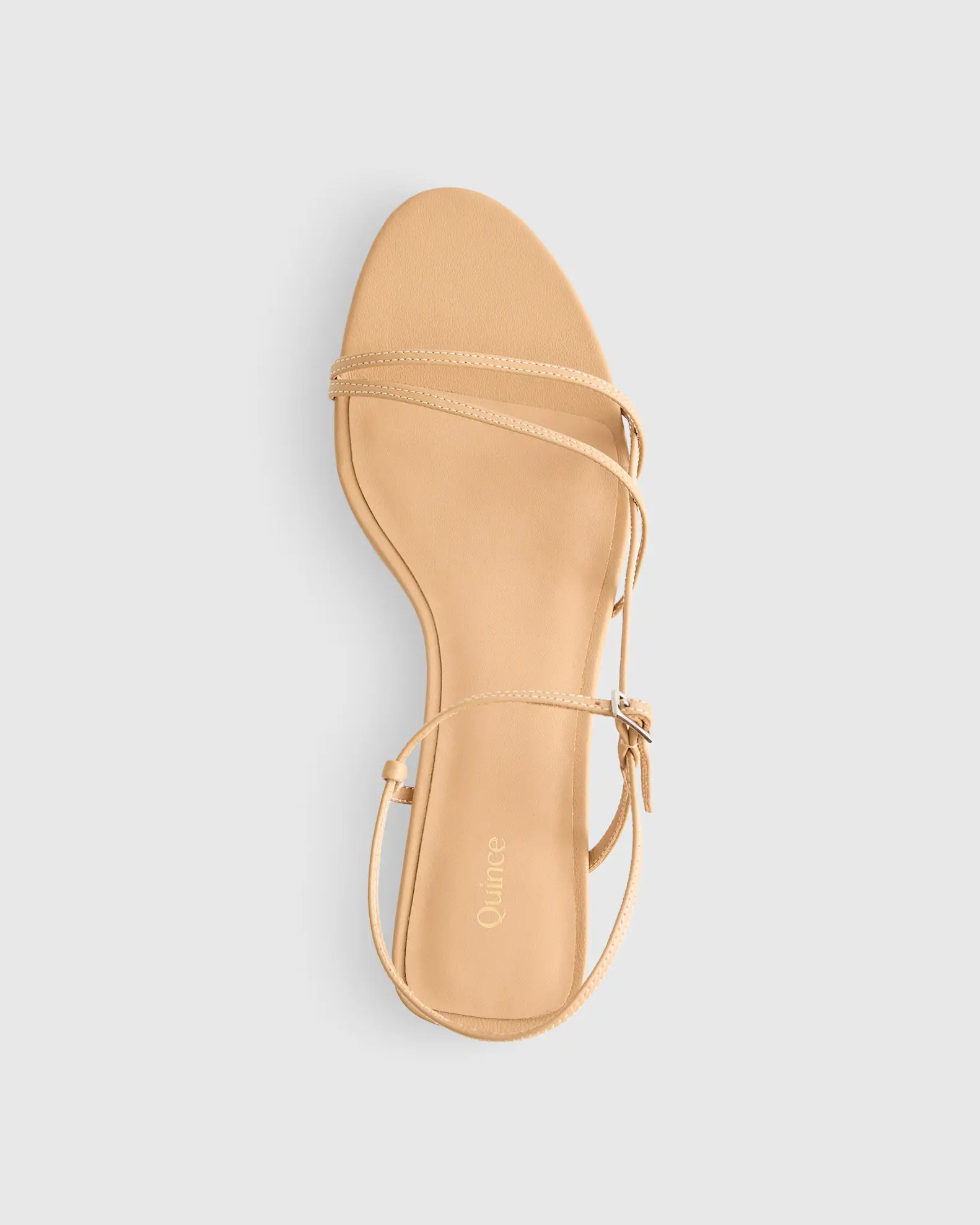 Italian Leather 70mm Strappy Heel in Cashew | Quince